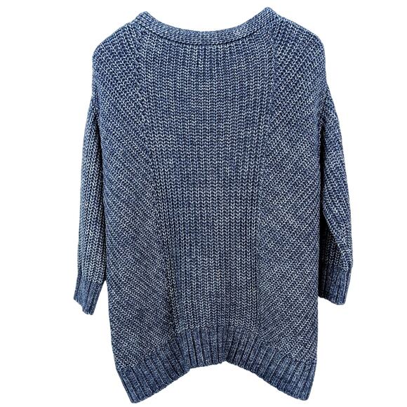 LOFT Lou & Grey Marled Knit Sweater Hygge Cozy Nautical Preppy Casual Blue Small - Picture 6 of 9